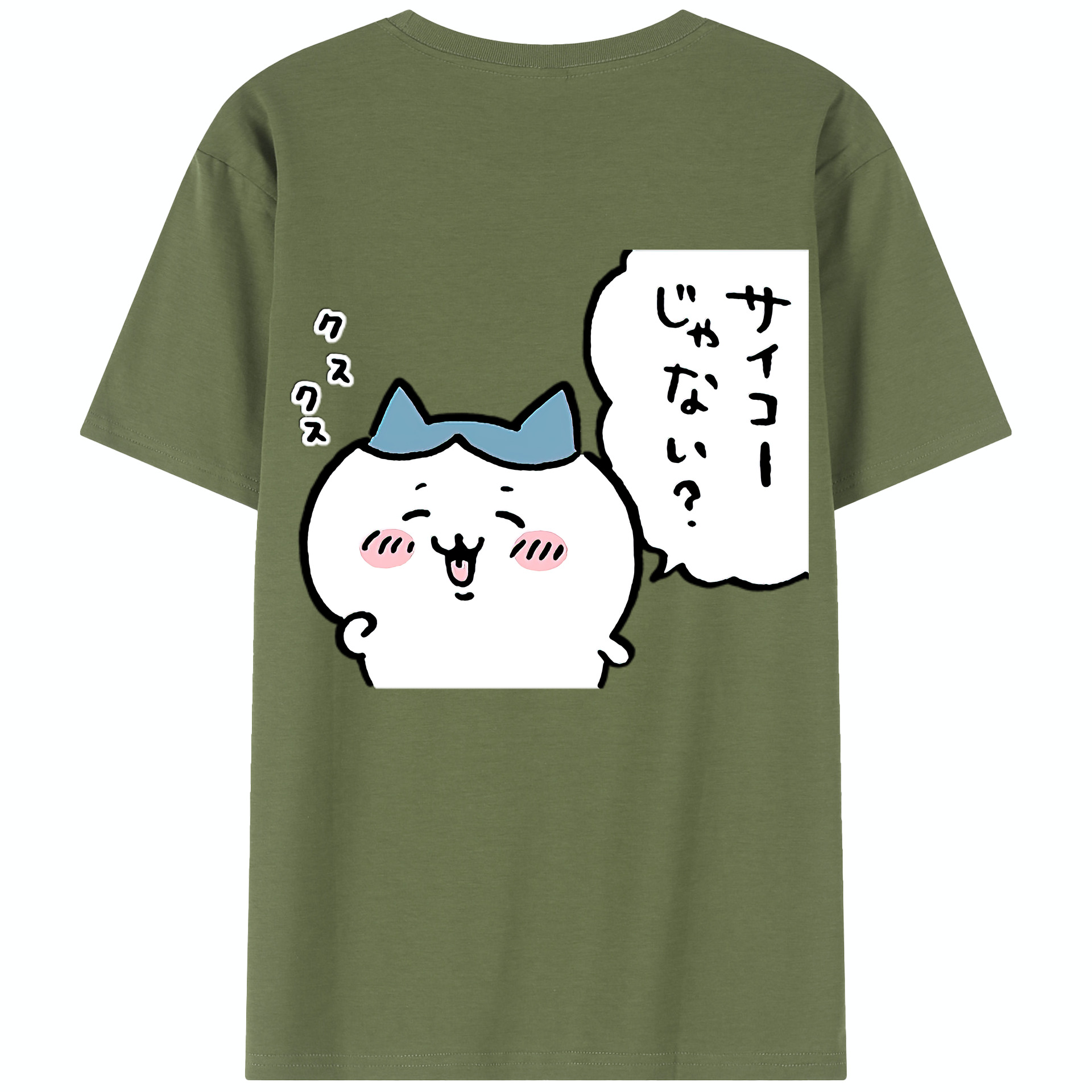 （画像用） ちいかわ ハチワレ Chii-kawa hachiware 綿100％半袖Tシャツ（背面プリント）